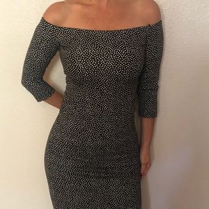 Zara Black Poke A Dot Fitting Dress